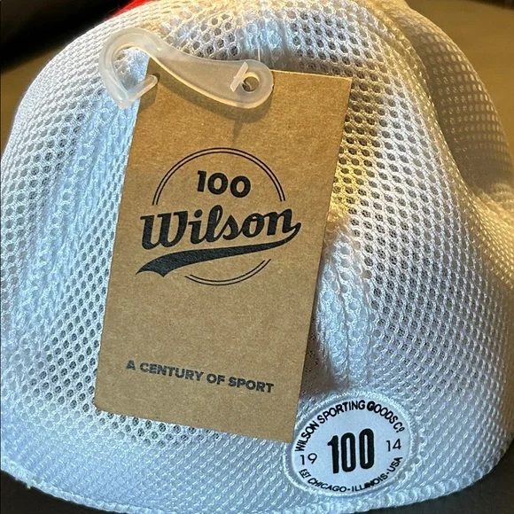 Wilson Red and White Fitted Mesh Cap, NWT - Picture 3 of 9